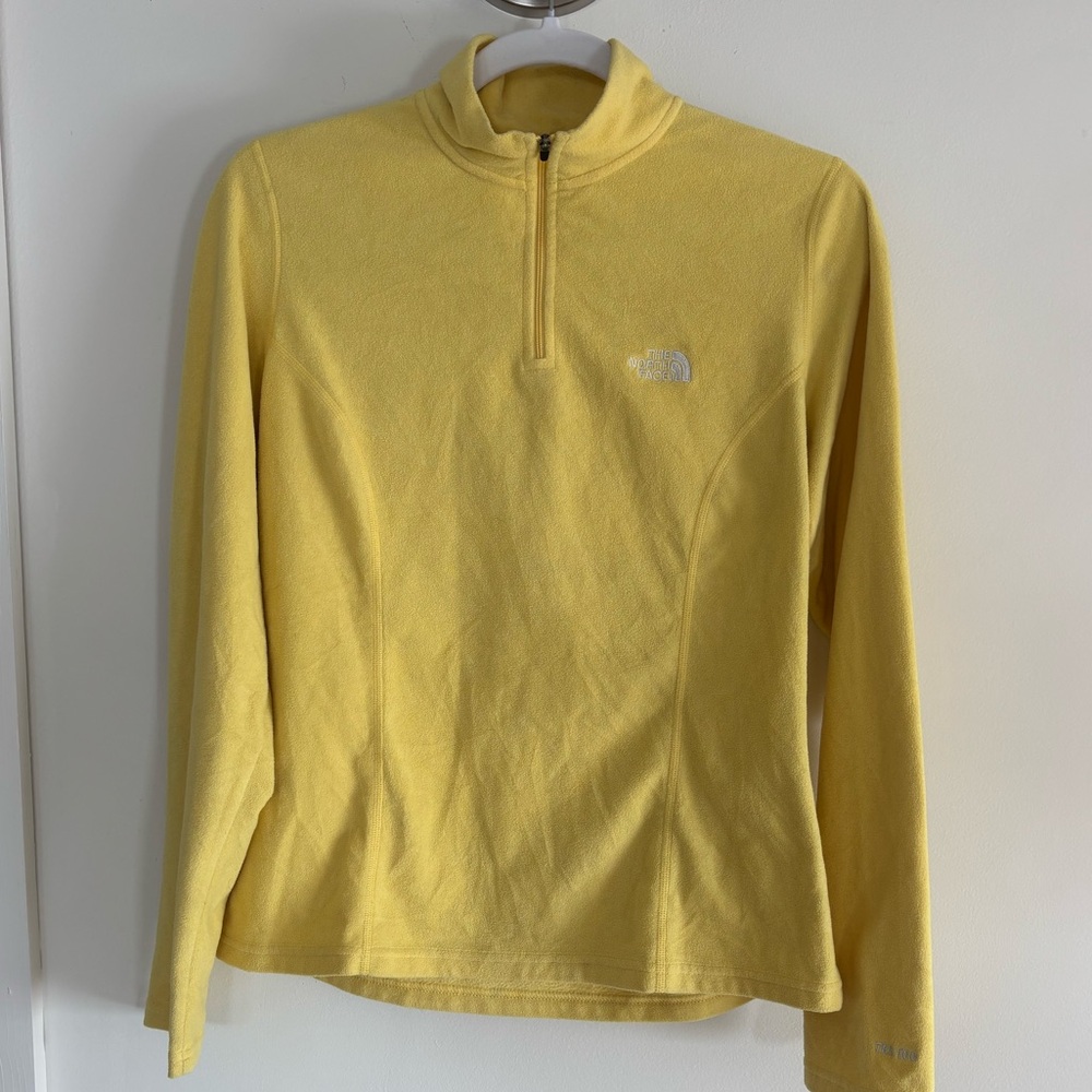 The North Face Yellow TKA 100 Fleece Quarter Zip Pullover Women’s Size Medium